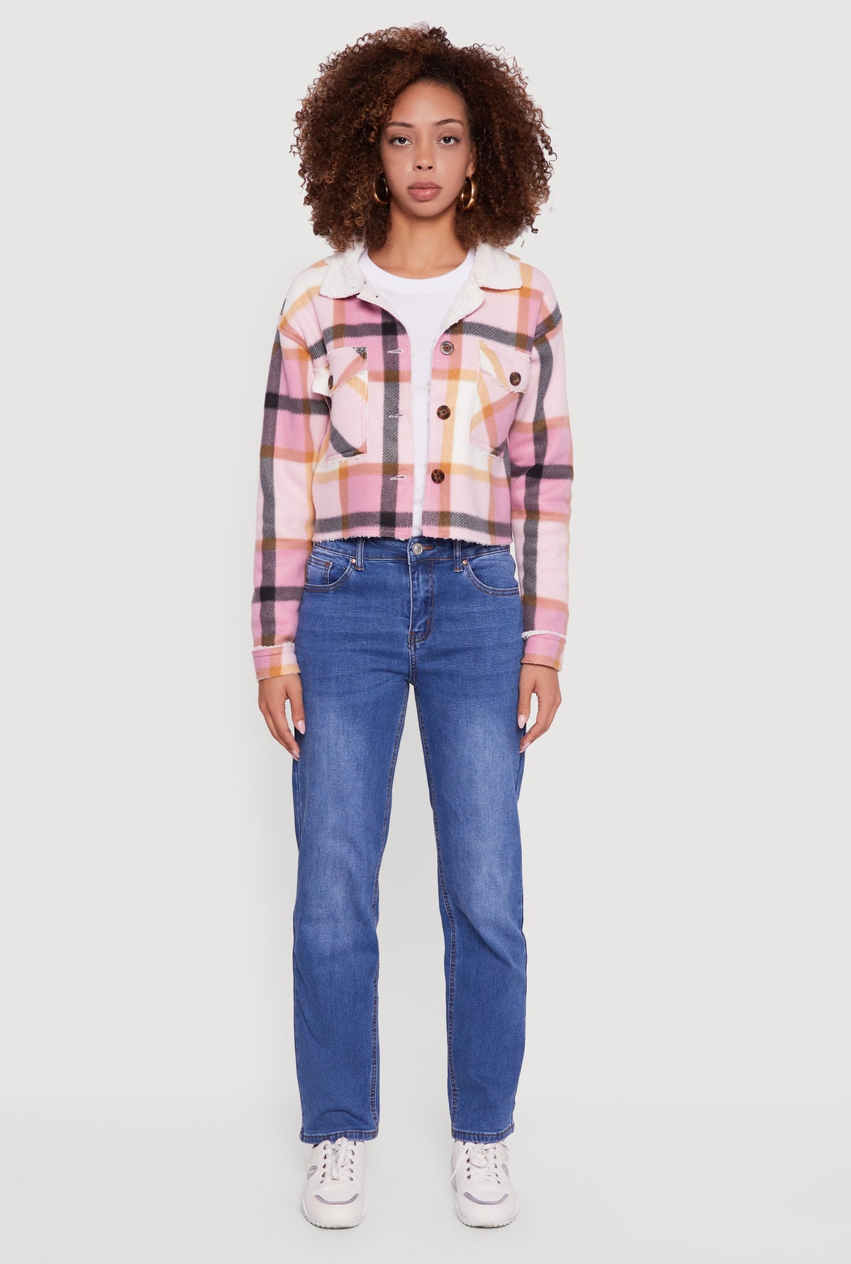Cozy Sherpa Lined Plaid Shacket