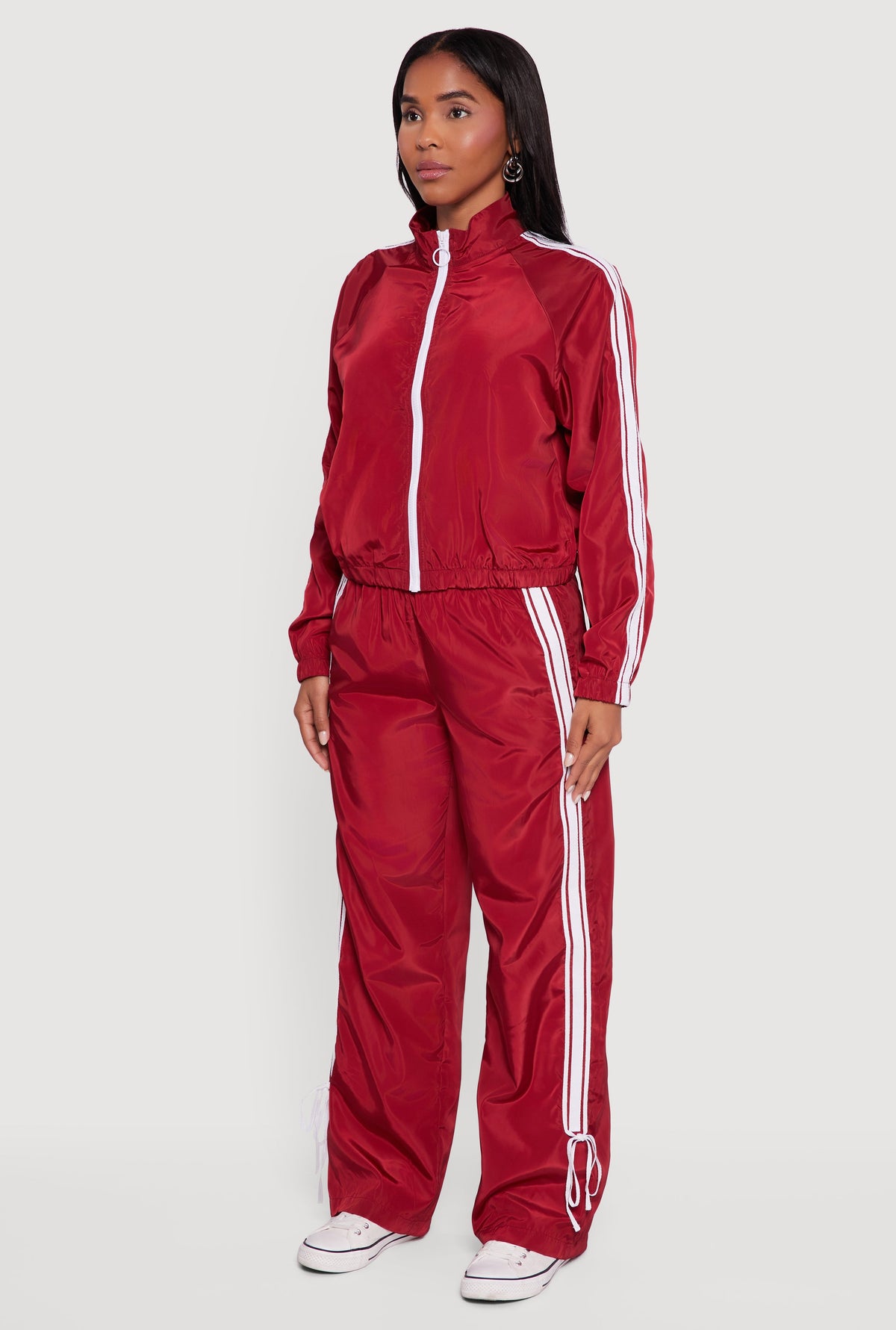 Almost Famous Mock Neck Zip Front Track Jacket