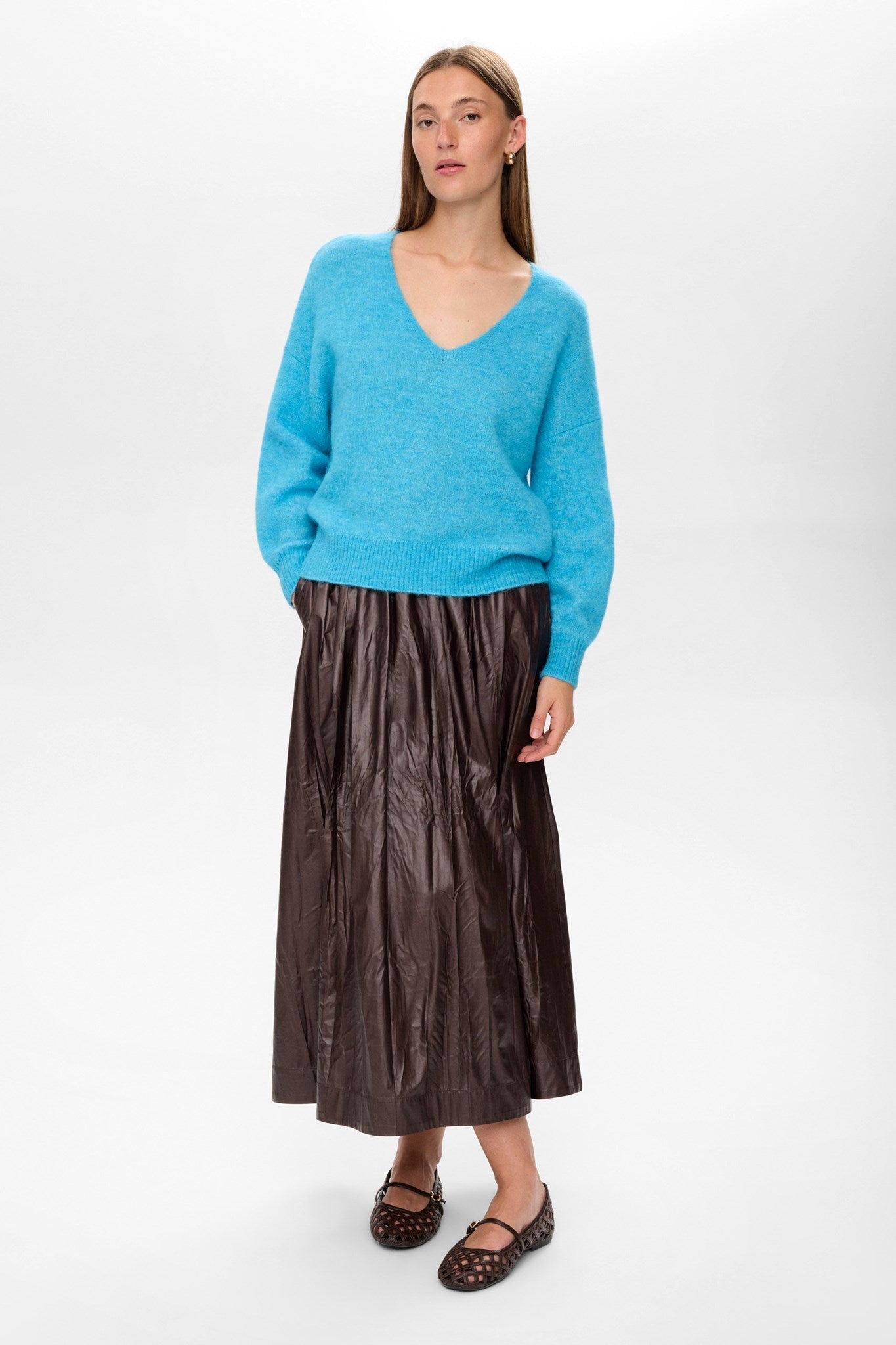 NURIETTE V-NECK PULLOVER  - Aquarius