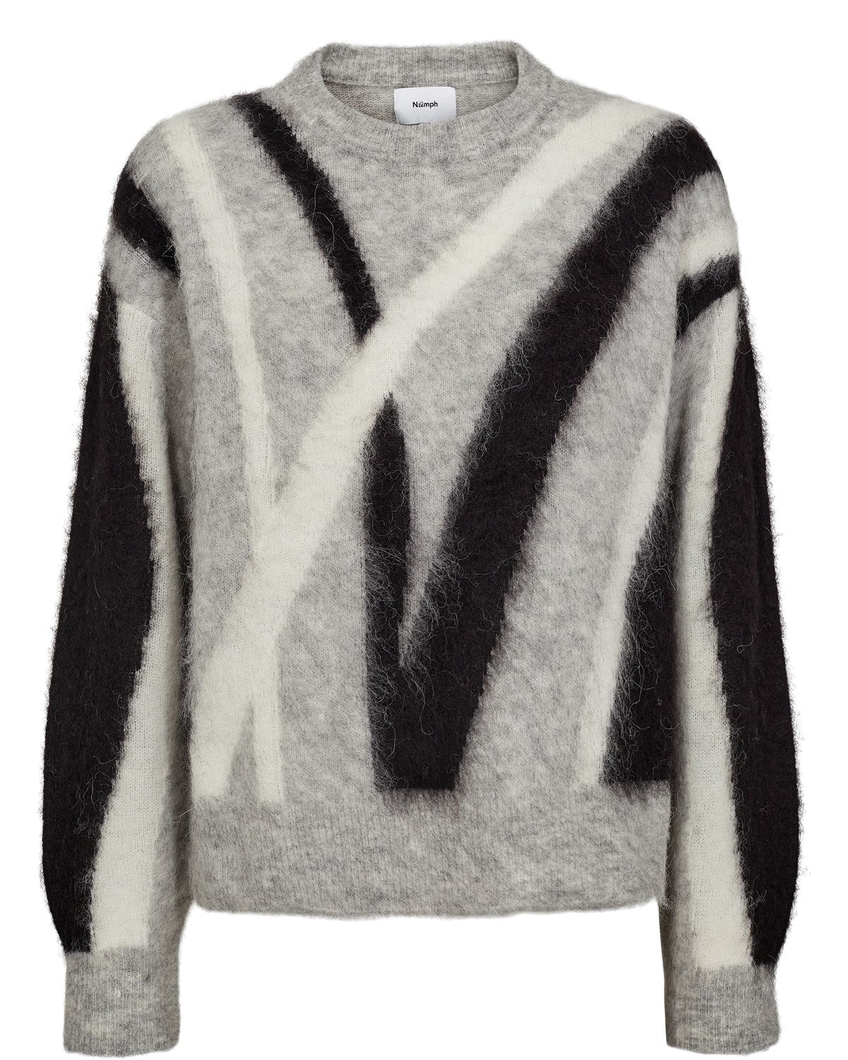NUSURI BRUSHED PATTERN PULLOVER - Light grey mel