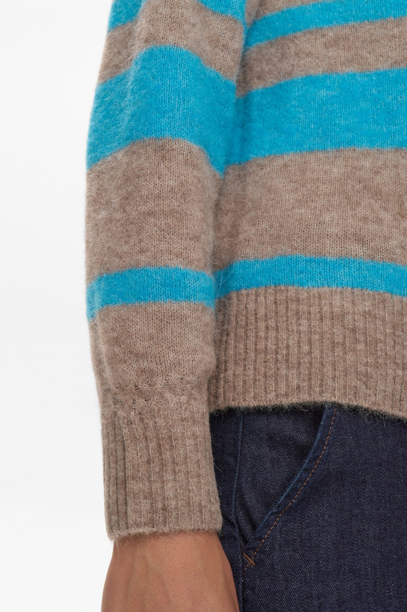 NURIETTE WIDE STRIPE PULLOVER - Aquarius