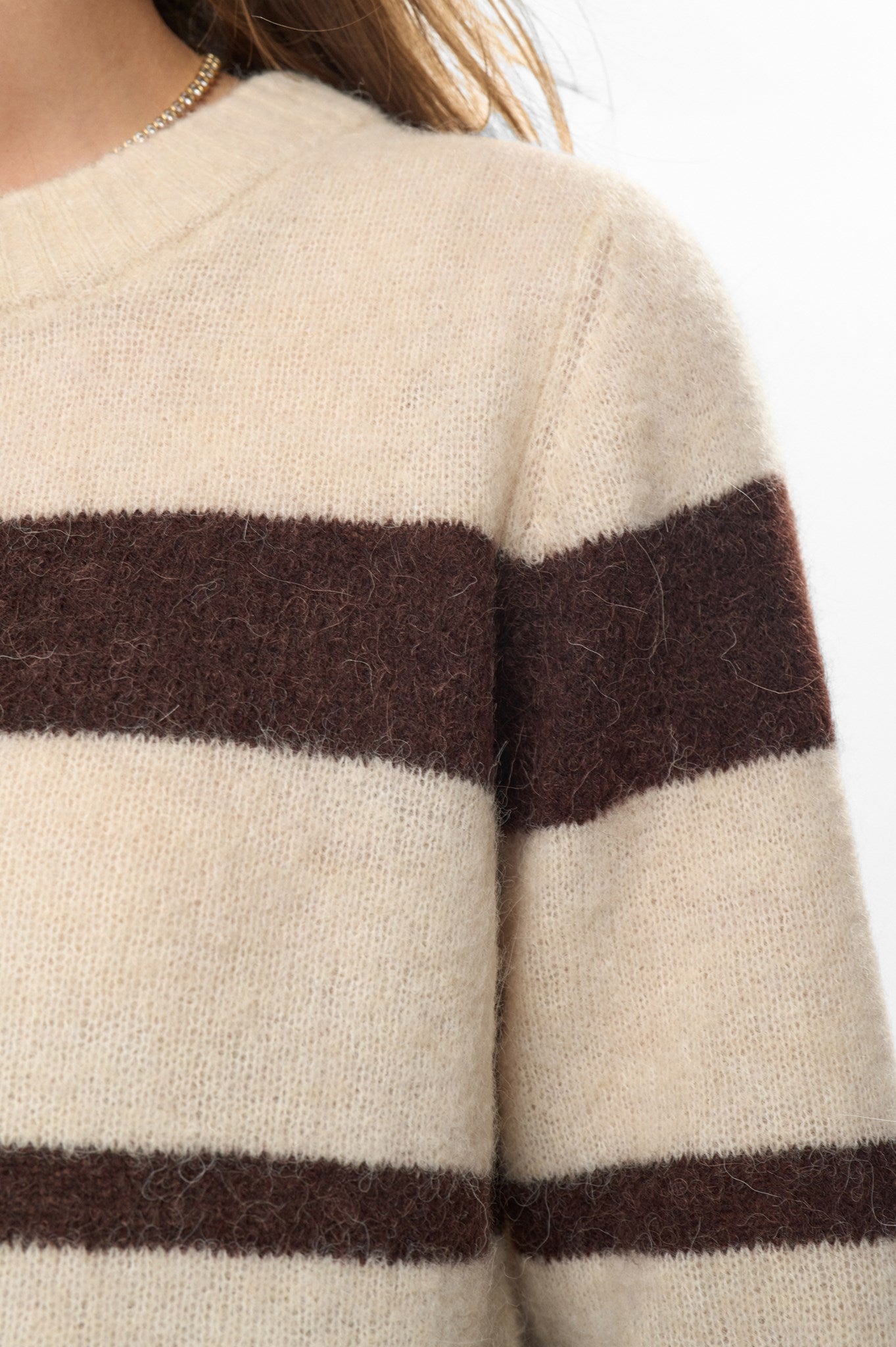NURIETTE WIDE STRIPE PULLOVER - Black Coffee