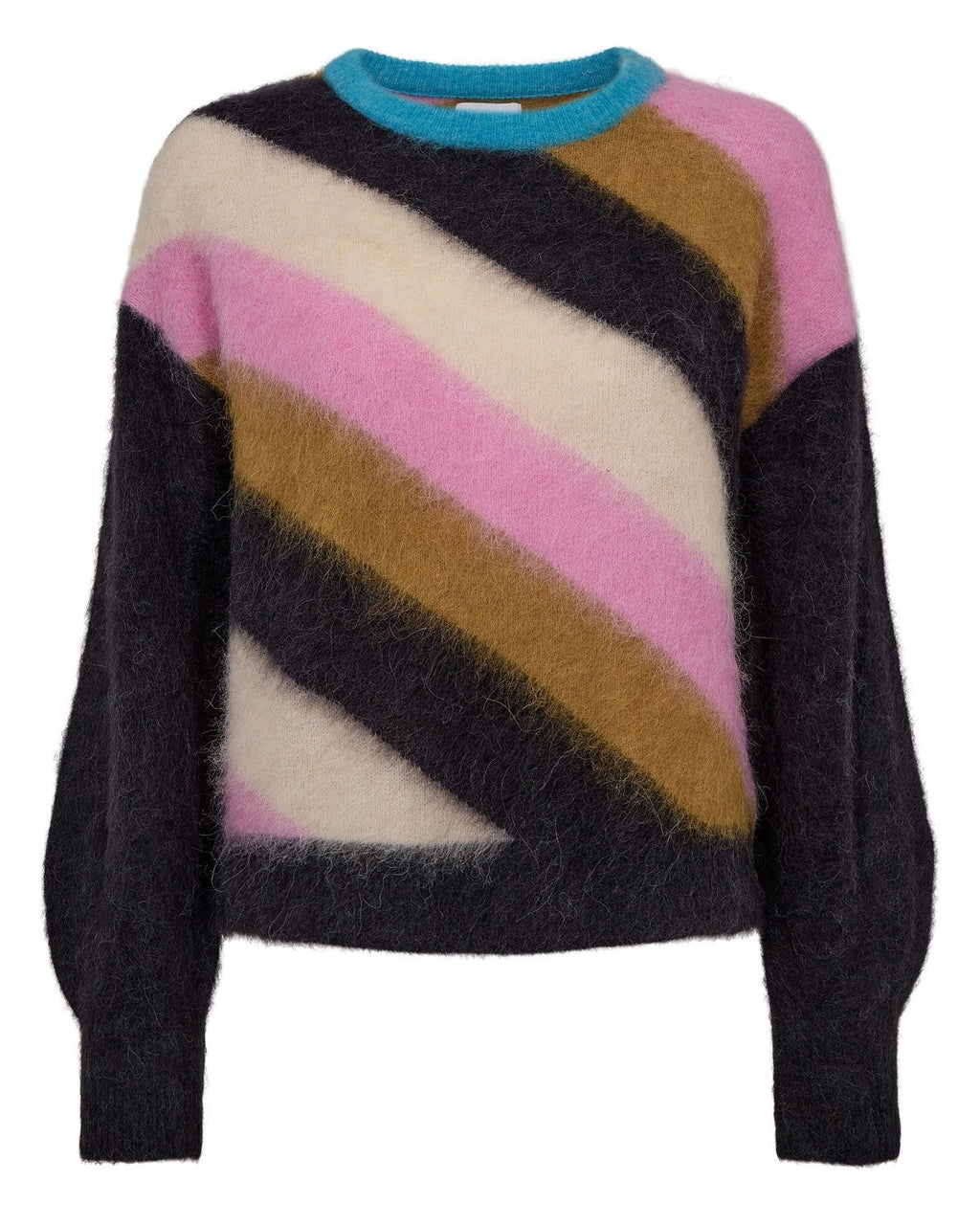NUSURI MULTI STRIPE PULLOVER  - Obsidian