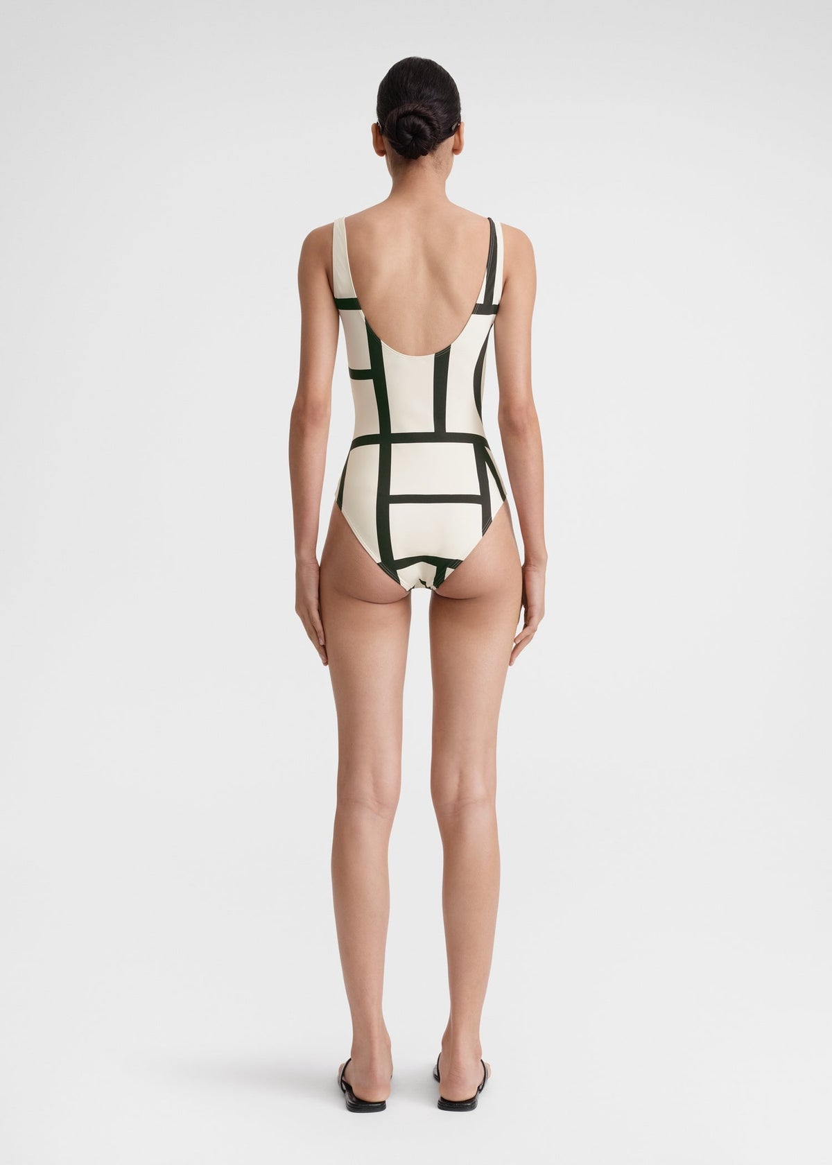 Monogram swimsuit ecru